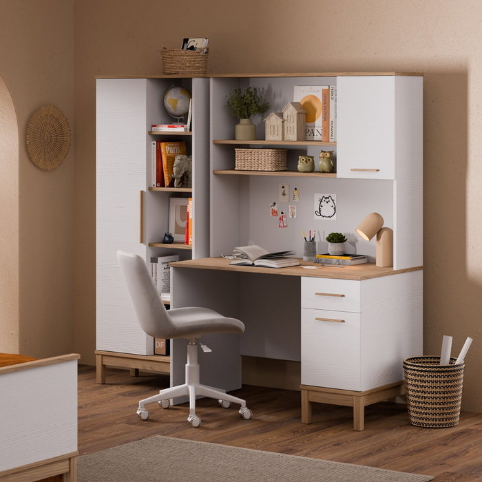 Hanah Home Etto - Mm1.44.02.U1 Escritorio de Estudio Madera y Roble Blanco